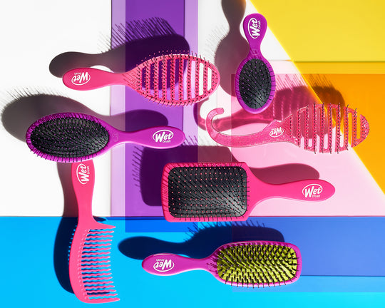 A graphic showing a variety of Wet Brush products