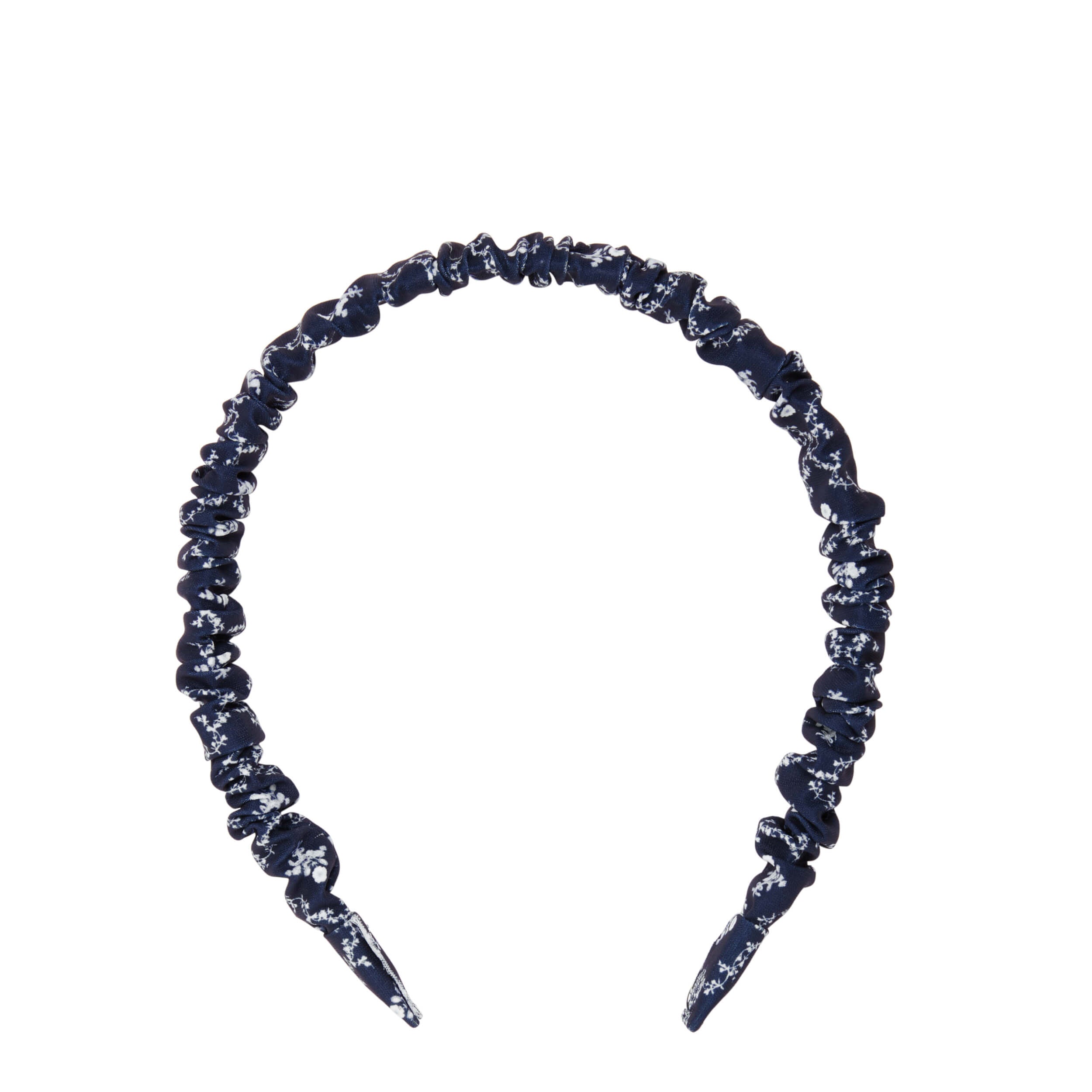 Black Satin Beaute Scrunchie Navy Logo Hair Tie | NEW Back to School Navy Skinny Scrunchies – Slip main image 2