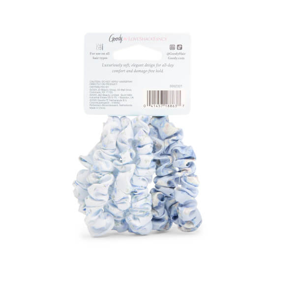 Goody x LoveShackFancy Satin Skinny Scrunchies - 5ct - Everblooming Rosettes and English Ivy Water Lily