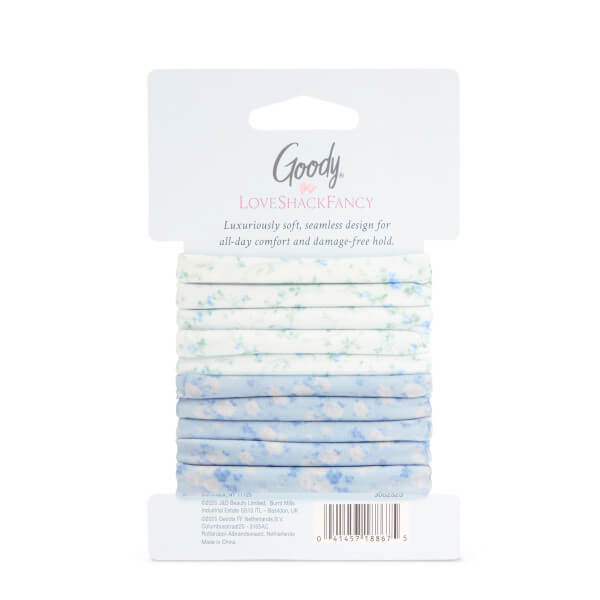 Goody x LoveShackFancy Seamless Elastics - 10ct - Everblooming Rosettes and English Ivy Blue