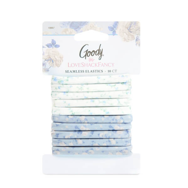 Goody x LoveShackFancy Seamless Elastics - 10ct - Everblooming Rosettes and English Ivy Blue