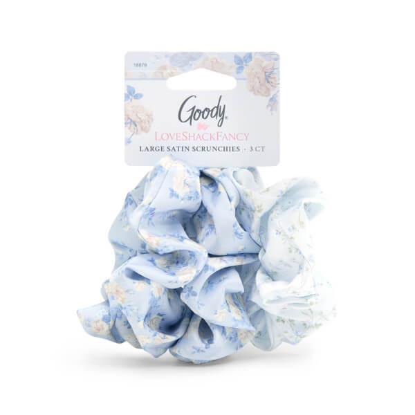 Goody x LoveShackFancy Satin Scrunchies - 3ct - Everblooming Rosettes and English Ivy Water Lily