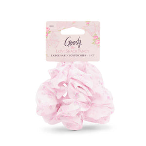 Goody x LoveShackFancy Satin Scrunchies - 3ct - Rosa Beaux and English Ivy Pink