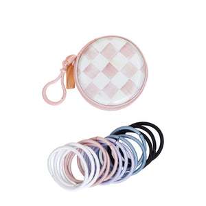 MacKenzie-Childs x Goody Elastics Pouch - Rosy Check, 15ct
