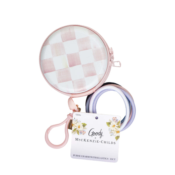 MacKenzie-Childs x Goody Elastics Pouch - Rosy Check, 15ct
