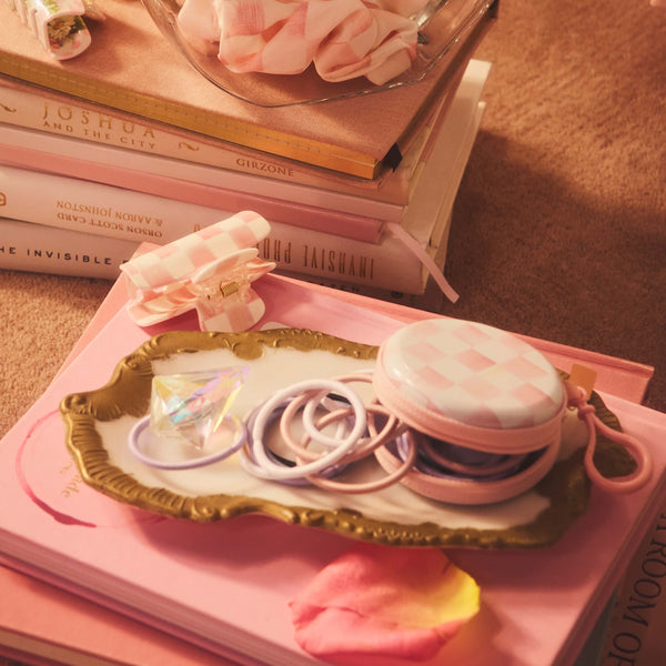 MacKenzie-Childs x Goody Elastics Pouch - Rosy Check, 15ct