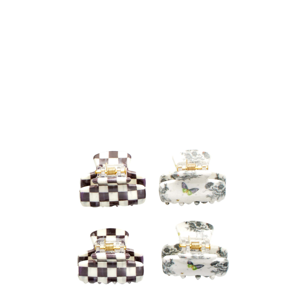 MacKenzie-Childs x Goody Mini Claw Clips - Black Multi, 4ct