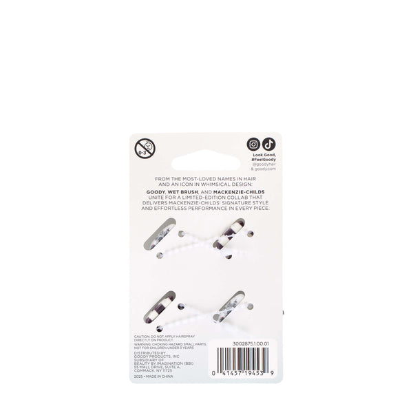 MacKenzie-Childs x Goody Mini Claw Clips - Black Multi, 4ct