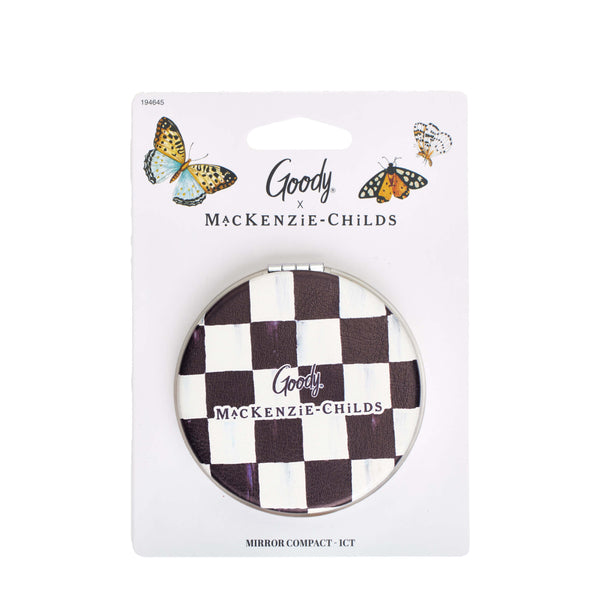 MacKenzie-Childs x Goody Mirror Compact - Courtly Check & Butterfly Toile