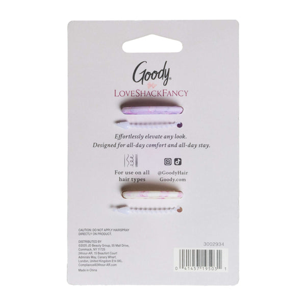 Goody x LoveShackFancy Small Claw Clip - Happy Thoughts and Ribbon Rosa - 2ct