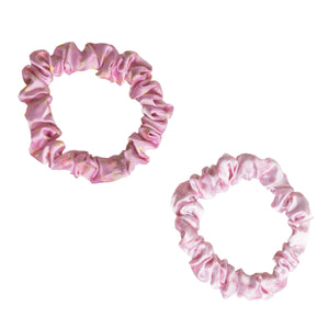 Goody x LoveShackFancy Satin Scrunchies - Ikat Rose & Coquette Bow - 5ct