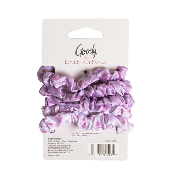 Goody x LoveShackFancy Satin Scrunchies - Happy Thoughts & Ribbon Rosa - 5ct
