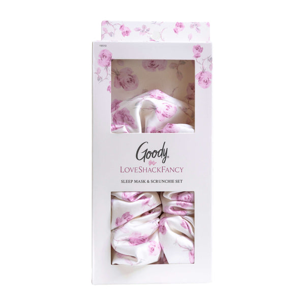 Goody x LoveShackFancy Sleep Mask & Pillow Scrunchie Set - Ribbon Rosa