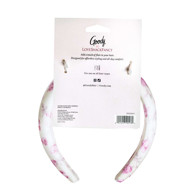 Goody x LoveShackFancy Padded Satin Headband - Ribbon Rosa - 1ct