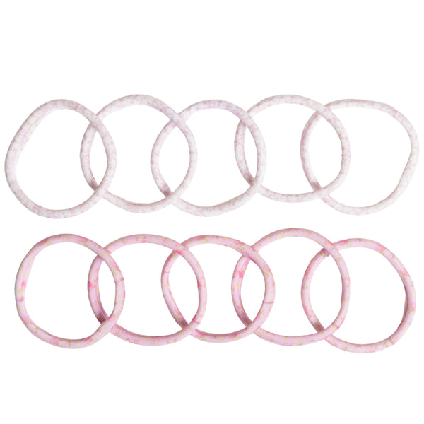 Goody x LoveShackFancy Seamless Elastics - Ikat Rose & Coquette Bow - 10ct