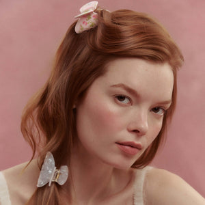 Wet Brush × Hill House Small Claw Clips, 2ct - Pink Bluebonnet Floral/Shell