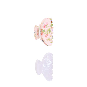 Wet Brush × Hill House Small Claw Clips, 2ct - Pink Bluebonnet Floral/Shell
