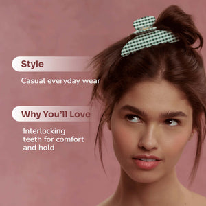 Wet Brush × Hill House Large Claw Clip - Olive Gingham