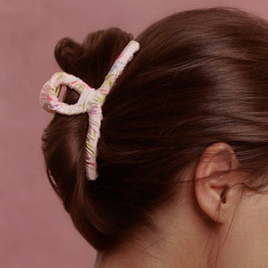 Wet Brush × Hill House Fabric Wrapped Claw Clip - Pink Bluebonnet Floral