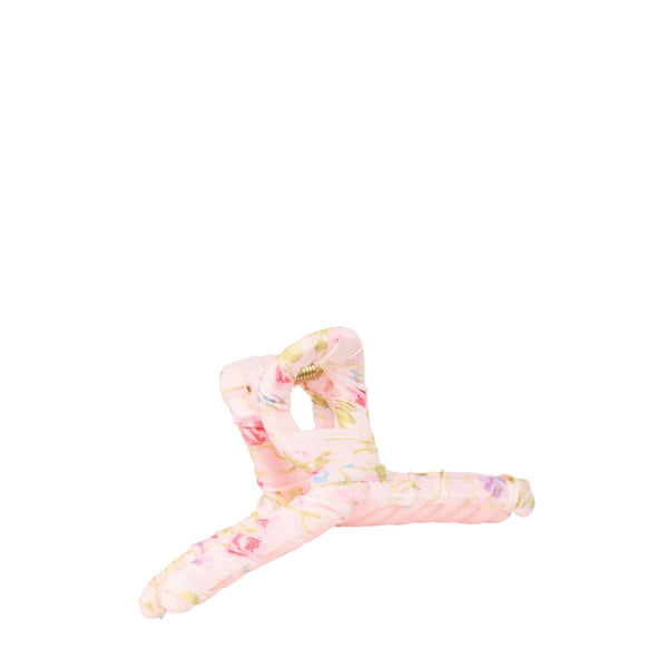 Wet Brush × Hill House Fabric Wrapped Claw Clip - Pink Bluebonnet Floral