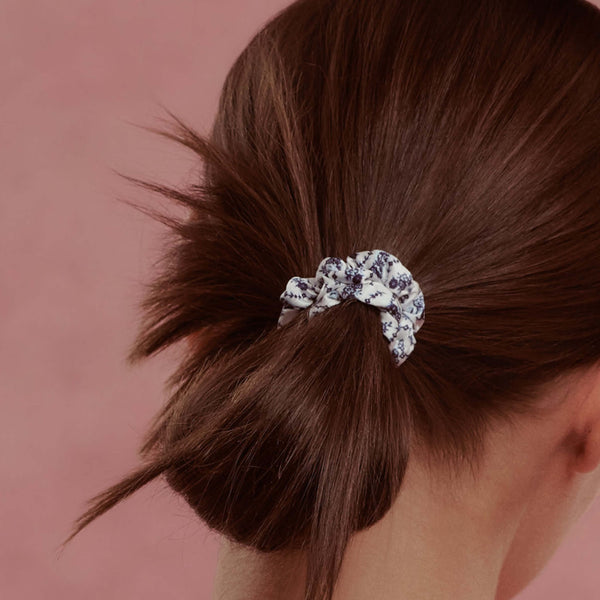 Wet Brush × Hill House Skinny Satin Scrunchies, 4ct - Blue