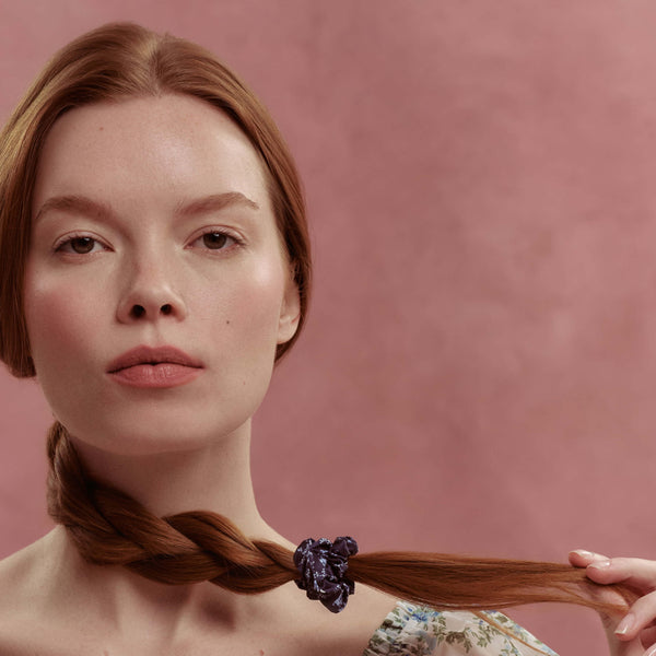 Wet Brush × Hill House Skinny Satin Scrunchies, 4ct - Blue