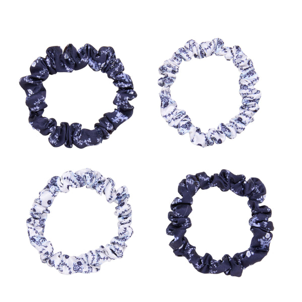 Wet Brush × Hill House Skinny Satin Scrunchies, 4ct - Blue