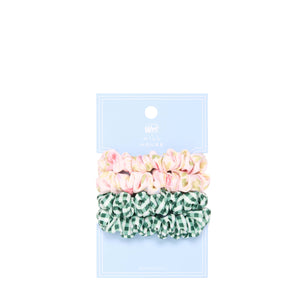 Wet Brush × Hill House Skinny Satin Scrunchies, 4ct - Pink/Green