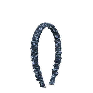 Wet Brush × Hill House Satin Scrunchie Headband - Navy Trellis