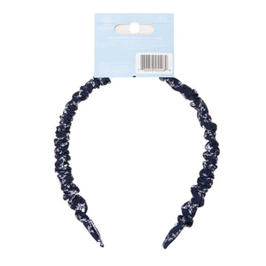 Wet Brush × Hill House Satin Scrunchie Headband - Navy Trellis