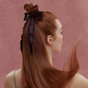 Wet Brush × Hill House Ruffle Bow Scrunchie - Navy