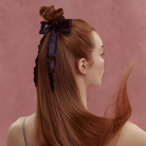 Wet Brush × Hill House Ruffle Bow Scrunchie - Navy
