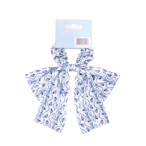 Wet Brush × Hill House Scarf Bow Scrunchie - Blue Vine Stripe
