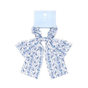 Wet Brush × Hill House Scarf Bow Scrunchie - Blue Vine Stripe