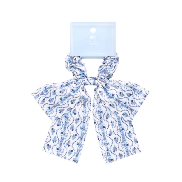 Wet Brush × Hill House Scarf Bow Scrunchie - Blue Vine Stripe