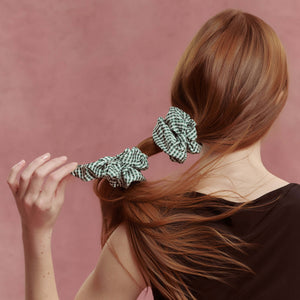 Wet Brush × Hill House Large Satin Scrunchie - Olive Gingham