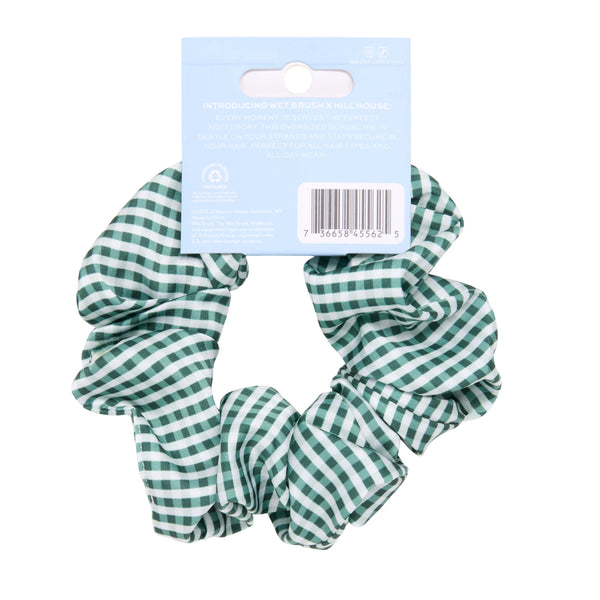 Wet Brush × Hill House Large Satin Scrunchie - Olive Gingham