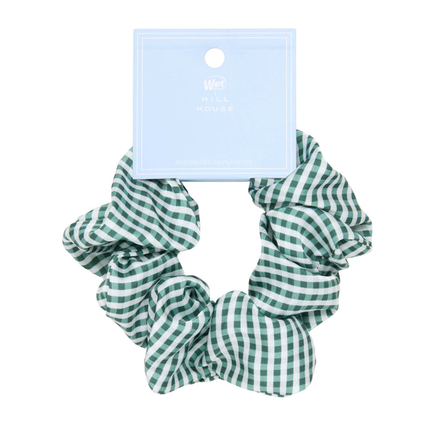 Wet Brush × Hill House Large Satin Scrunchie - Olive Gingham