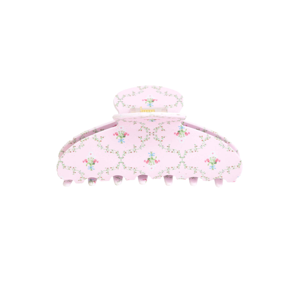 Wet Brush x Hill House Large Claw Clip - Matte Pink Trellis