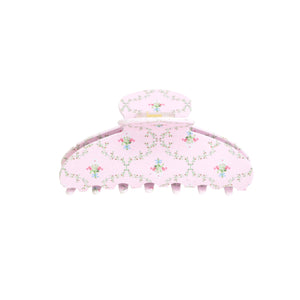 Wet Brush x Hill House Large Claw Clip - Matte Pink Trellis
