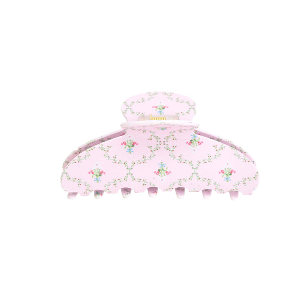 Wet Brush x Hill House Large Claw Clip - Matte Pink Trellis