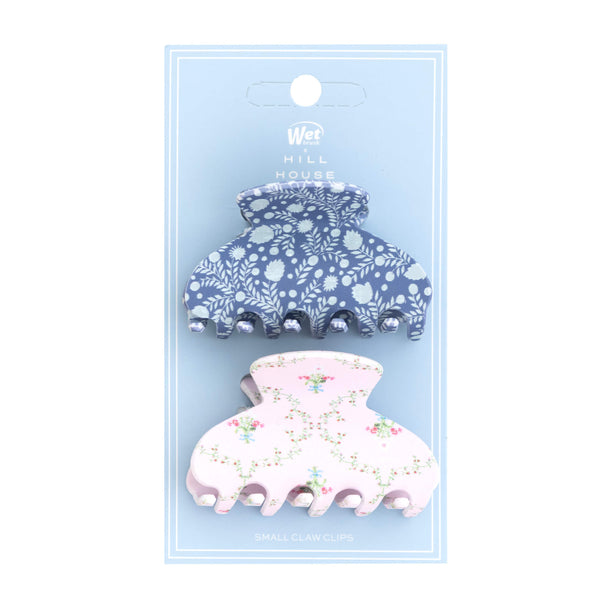 Wet Brush x Hill House Small Claw Clips - Matte Ditsy Thistle & Pink Trellis - 2ct