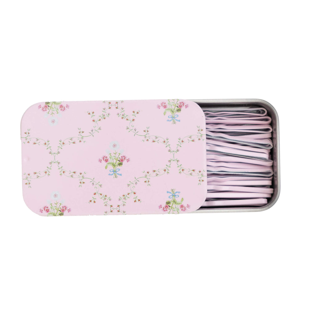 Wet Brush x Hill House Bobby Pin Case - Pink Trellis - 45ct