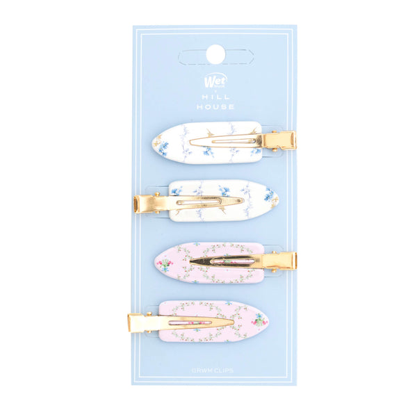 Wet Brush x Hill House Creaseless Clips - Bluebell Waltz & Pink Trellis - 4ct