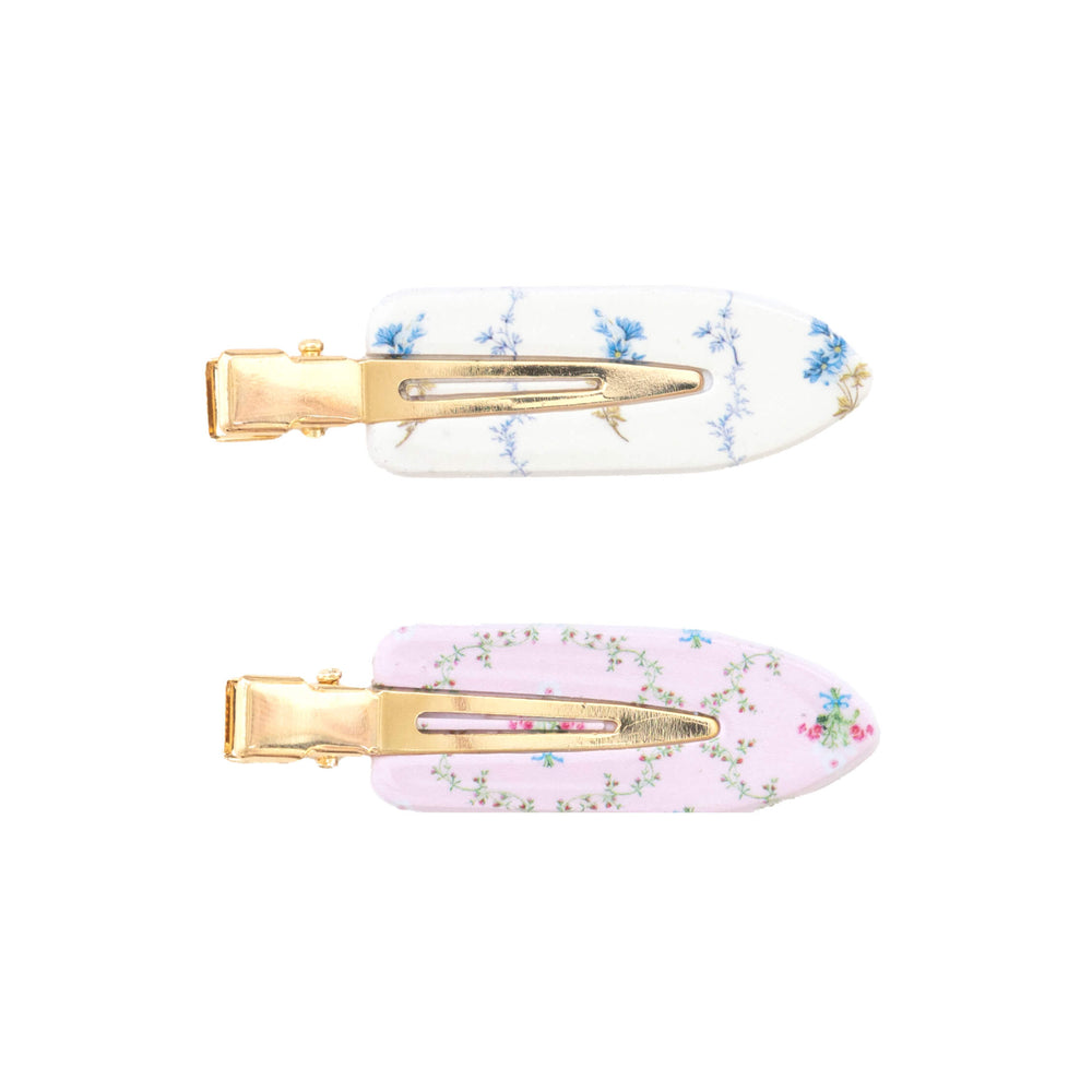 Wet Brush x Hill House Creaseless Clips - Bluebell Waltz & Pink Trellis - 4ct