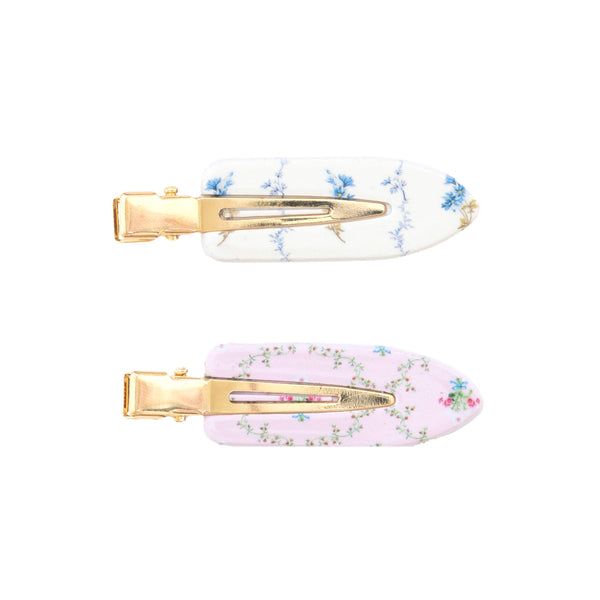 Wet Brush x Hill House Creaseless Clips - Bluebell Waltz & Pink Trellis - 4ct
