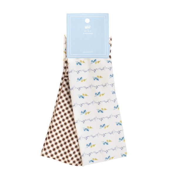 Wet Brush x Hill House Headwraps - Brown Gingham & Bluebell Waltz - 2ct