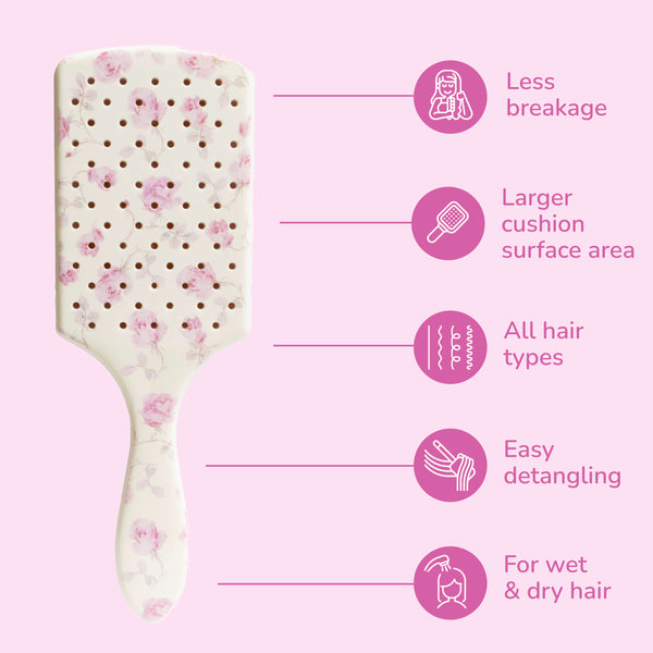 Wet Brush x LoveShackFancy Paddle Detangler - Ribbon Rosa