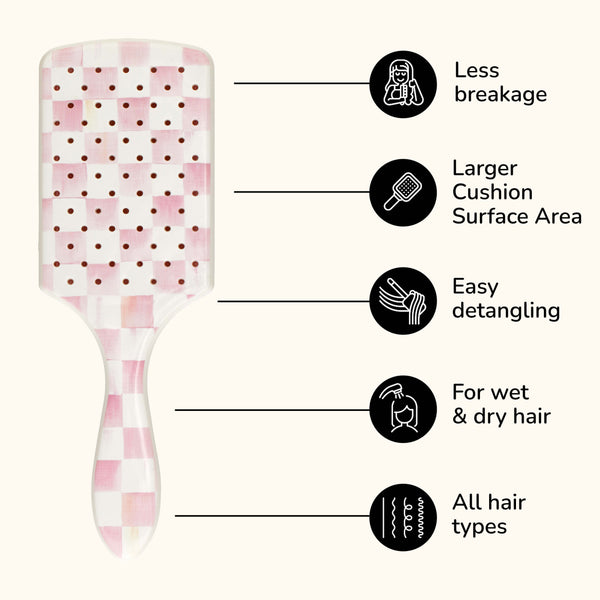 MacKenzie-Childs x Wet Brush Paddle Detangler - Rosy Check