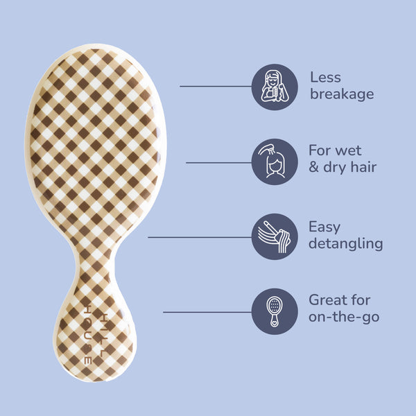 Wet Brush x Hill House Mini Detangler - Brown Gingham